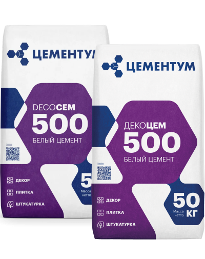 Белый цемент ДЕКОЦЕМ 500/DecoCEM 500 back